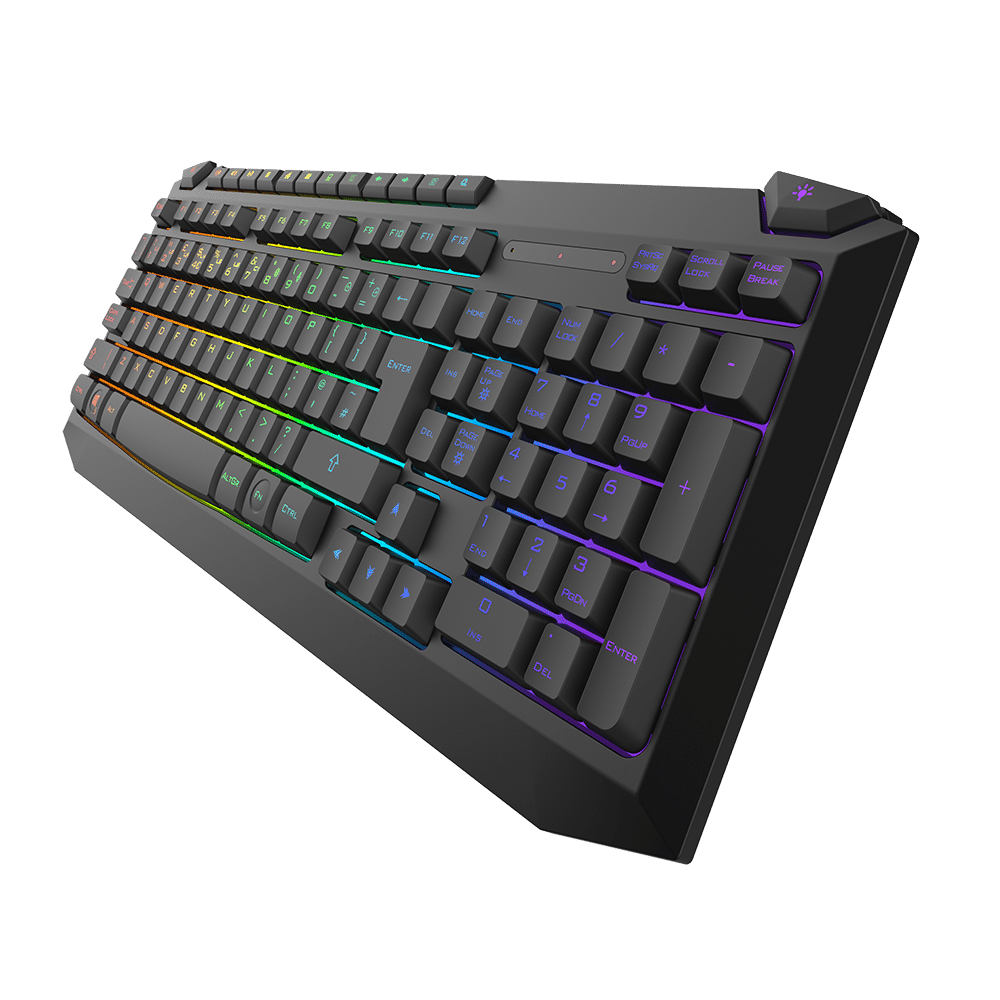 Professional GX3310 Gamer Rubber Dome Keyboard 104 Keys Blue Switches RGB Backlight Keyboard