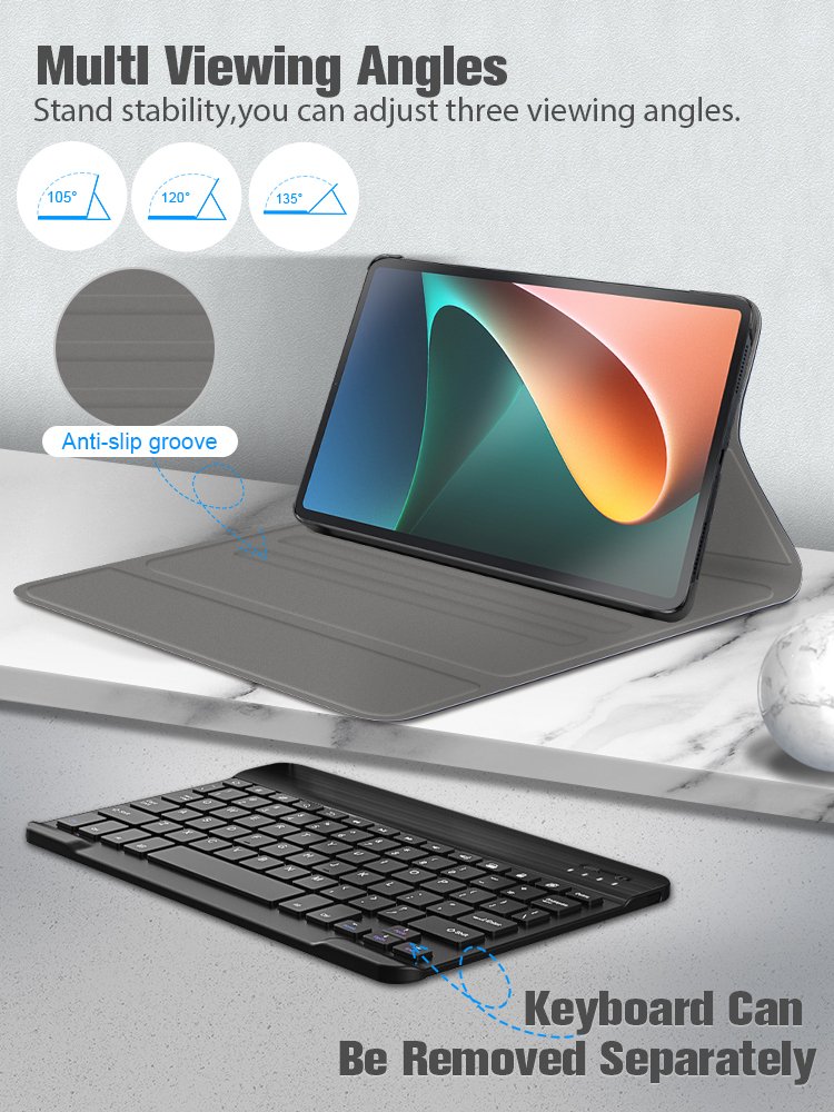 Case for Xiaomi Pad 6 Max 14 inch BT Wireless Keyboard Cover With Russian Spanish English Korean Arabic Keyboard