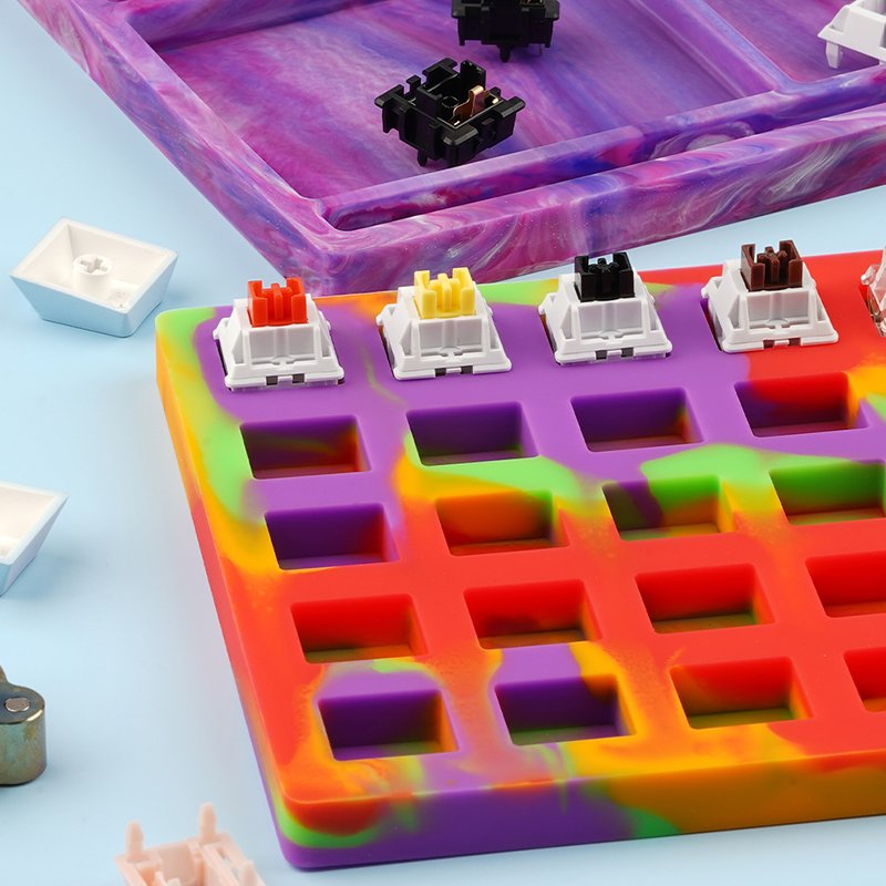 Colorful Silicone Lube Station Kit WS Lube Station for DIY Mechanical Keyboard Switch and Stabilizers