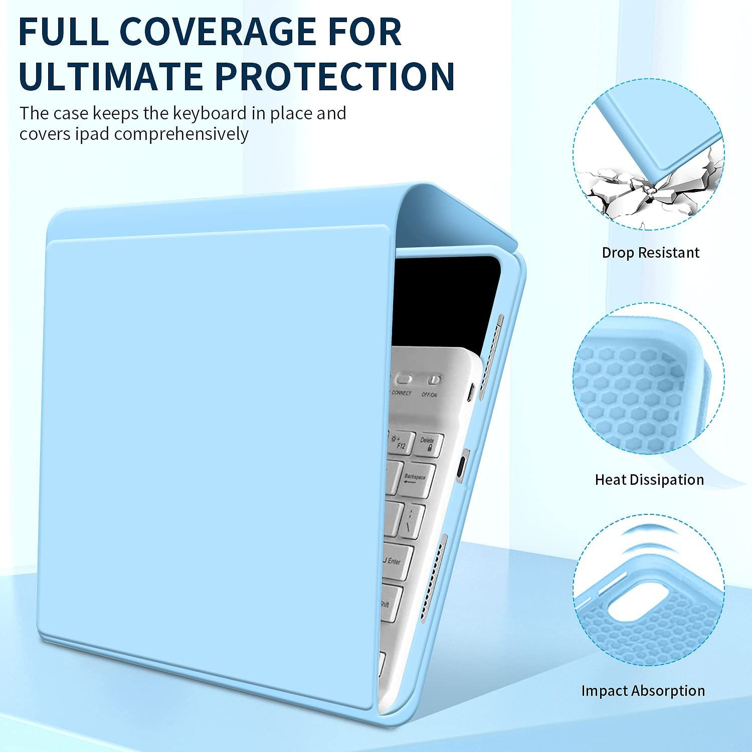 For iPad Air 4 Smart cover shockproof case with keyboard for iPad Air 4 10.9 Inch Tablet cover for iPad Air 4 2020