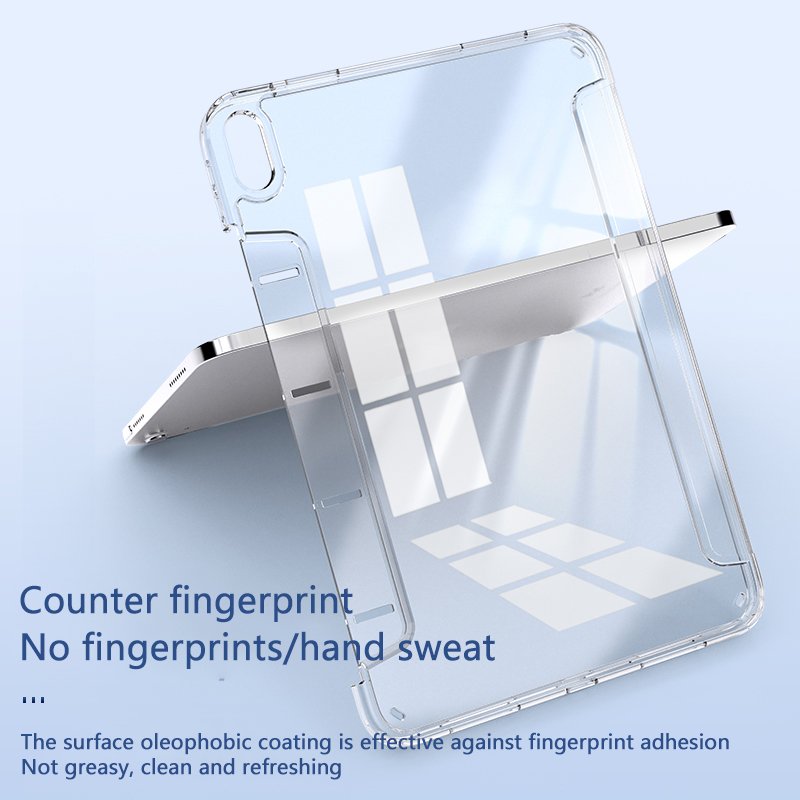 Factory direct transparent acrylic back shell tablet case hidden drawer pen slot PU leather for ipad pro11 tablet case