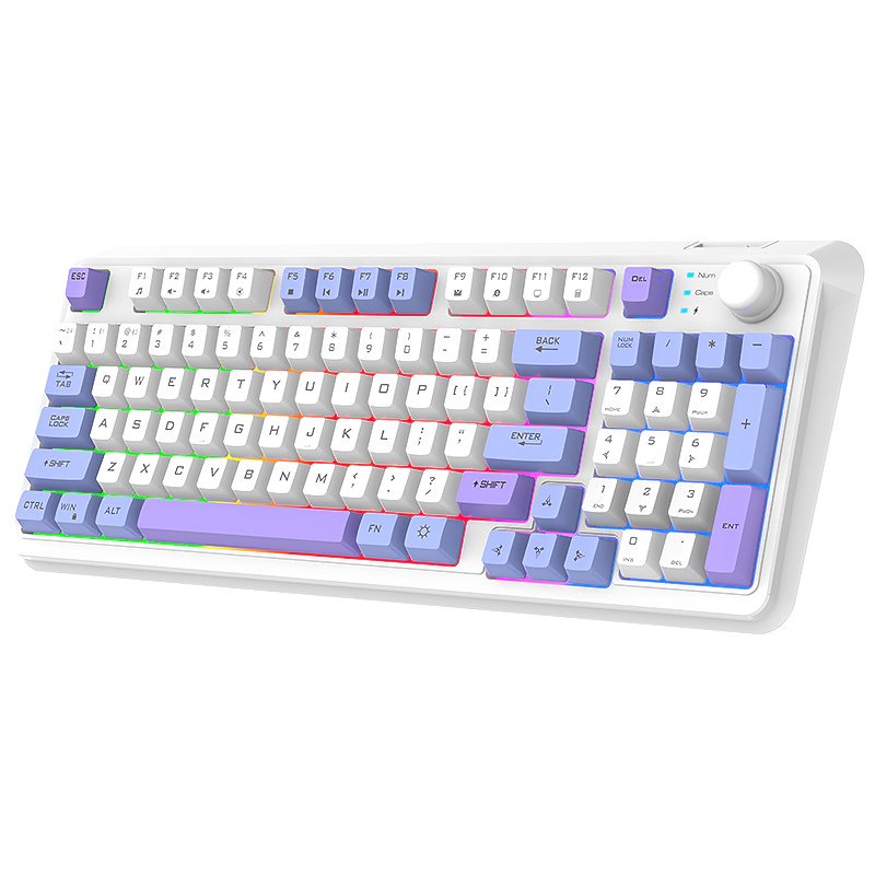 New Design Customizable 94 Keys Keyboard with multi Color 2.4G ABS material Wireless bluetooth Keyboard