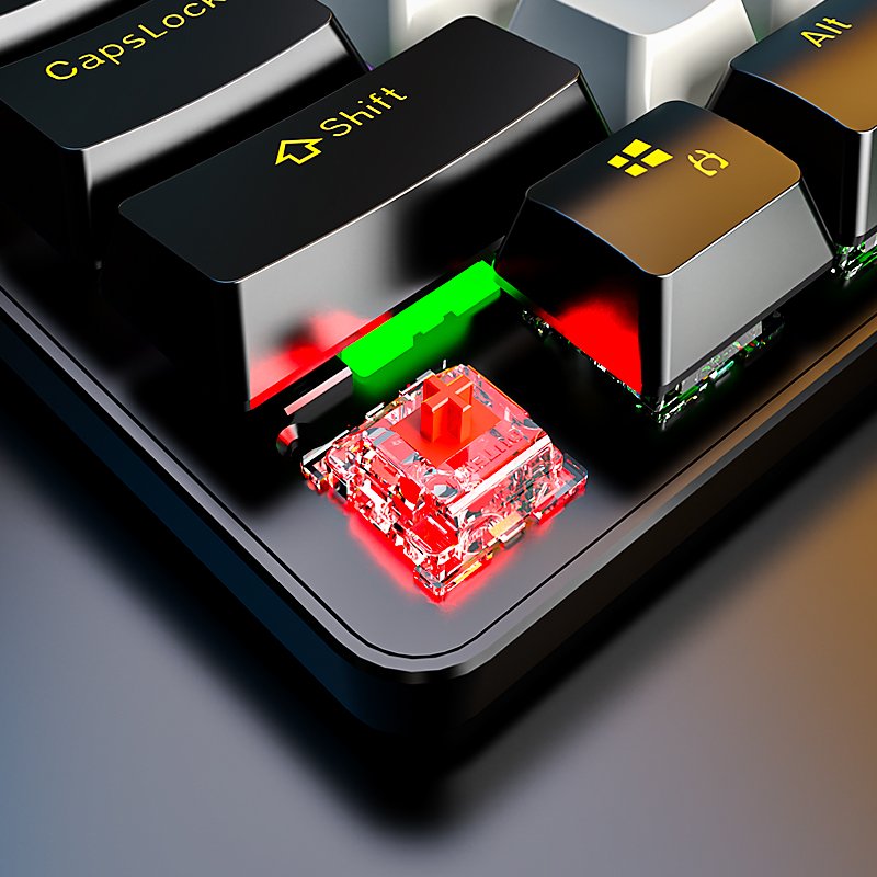 AMZ Hot Sale 104 Keys Red Switch Mechanical Keyboard Teclado Gamer Ergonomic Computer Rainbow Backlit Gaming Mechanical Keyboard
