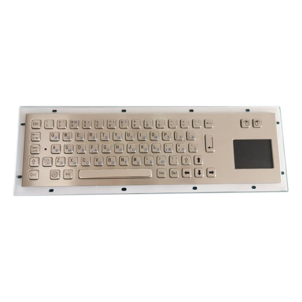 Waterproof industrial rugged kiosk stainless steel ip65 USB metal outdoor keyboard with trackball touchpad