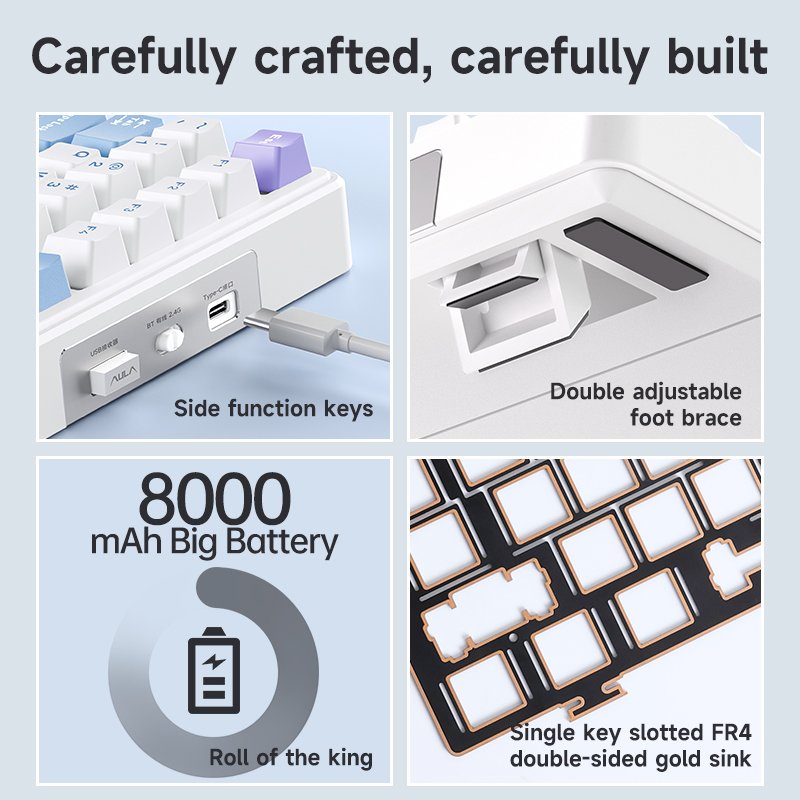 AULA F99 customized mechanical keyboard gateway structure full key hot plug wireless the third mock examination game keyboard