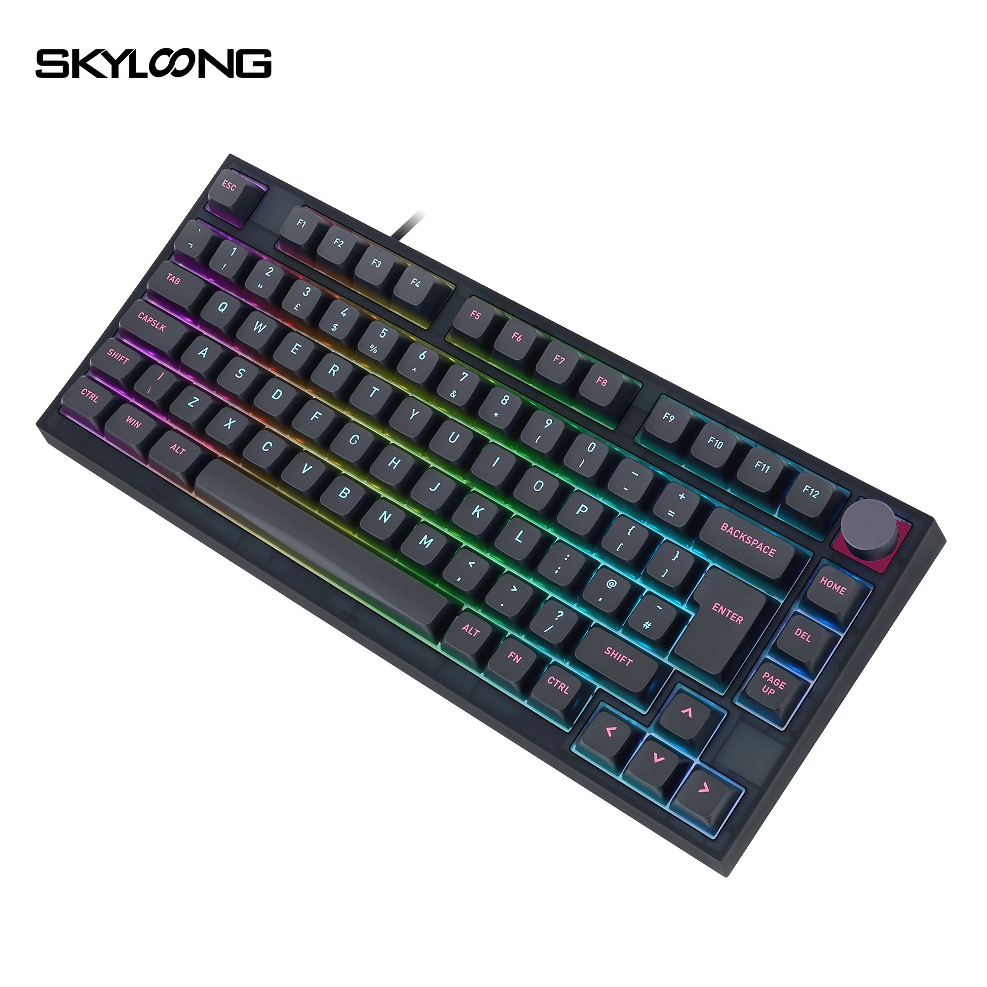 Skyloong 2023 new launch IS0 layout RGB hotswappable 75% gaming mechanical keyboard GK75 with optical switch