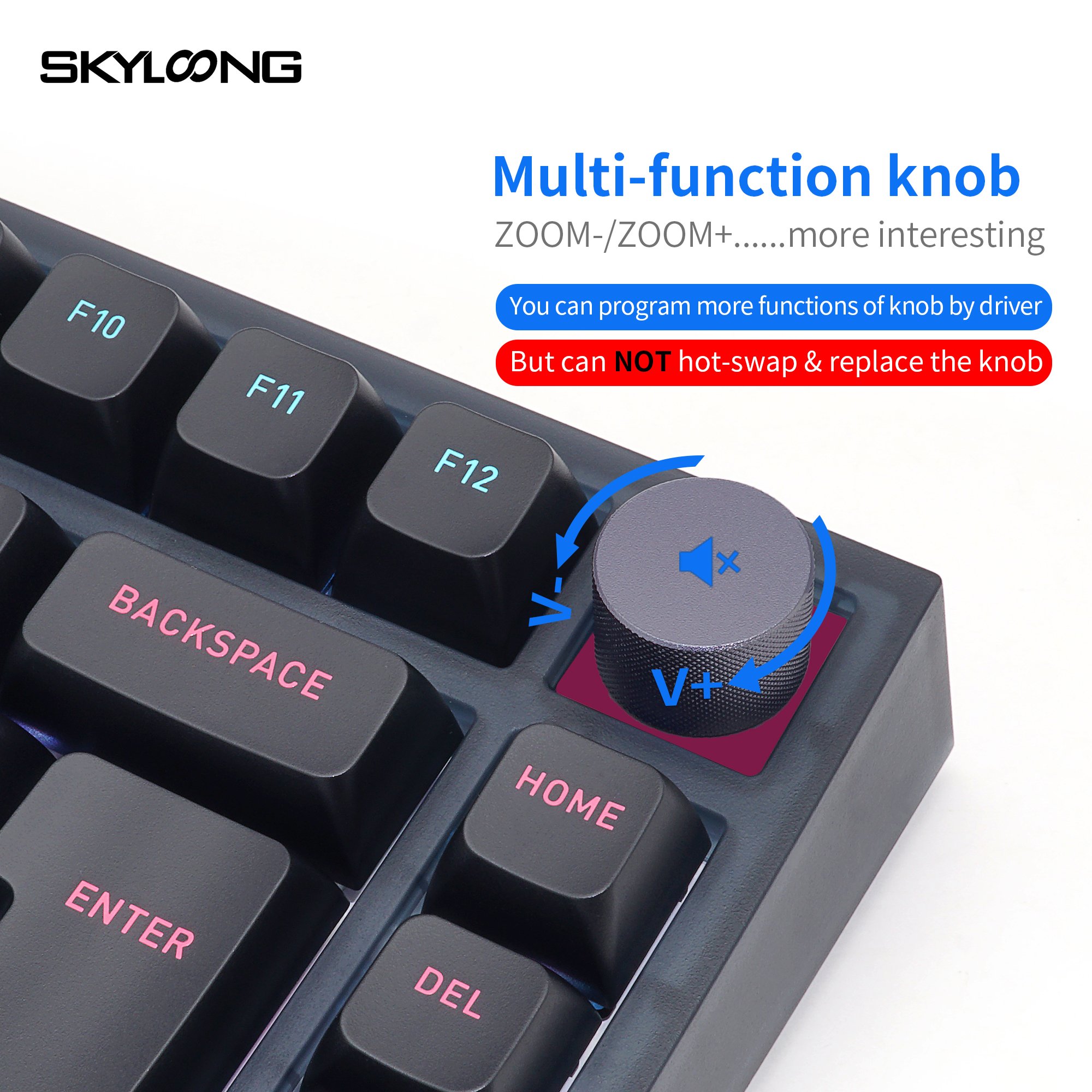 Skyloong 2023 new launch IS0 layout RGB hotswappable 75% gaming mechanical keyboard GK75 with optical switch