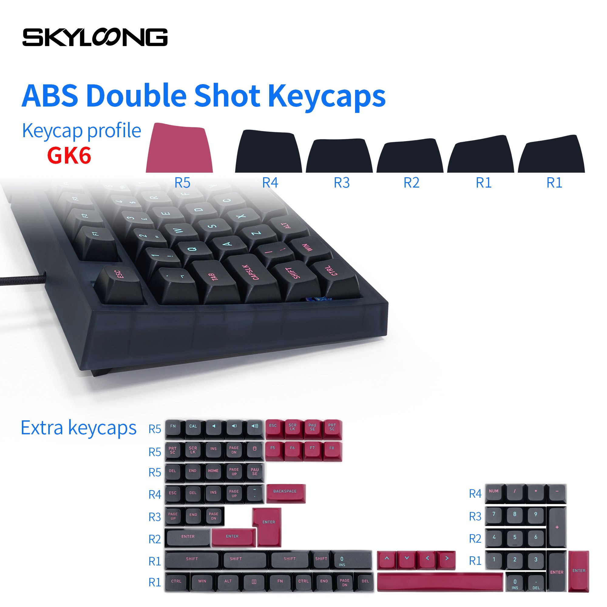 Skyloong 2023 new launch IS0 layout RGB hotswappable 75% gaming mechanical keyboard GK75 with optical switch