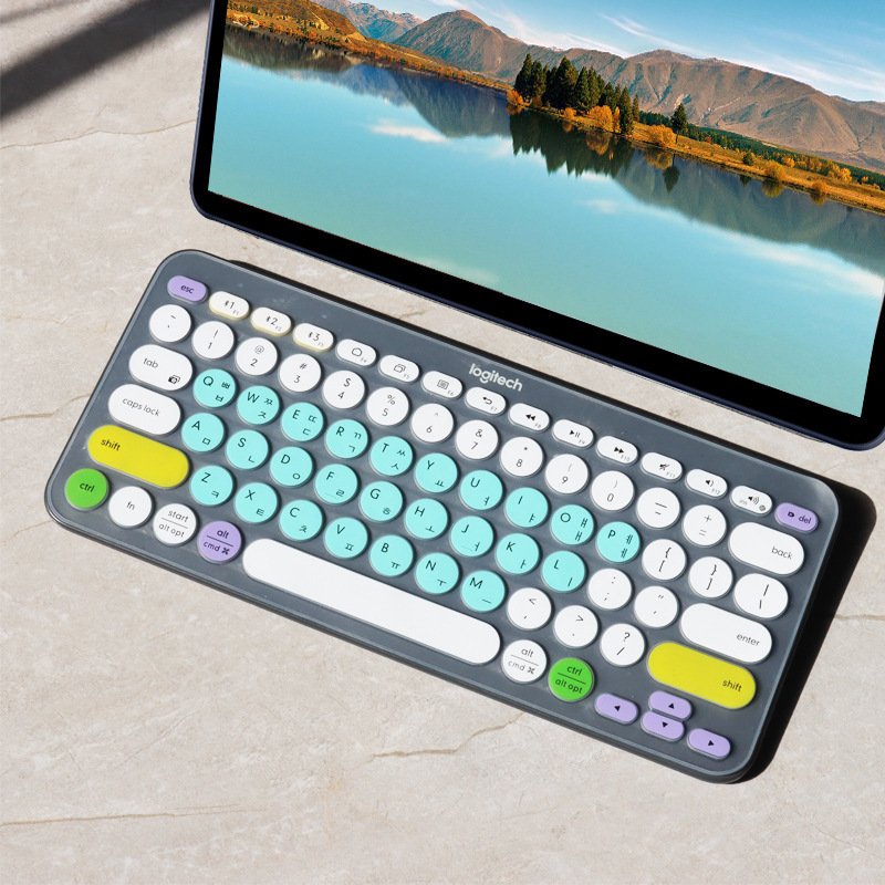Custom Korean Language Keyboard Protector For Logitech K380 Keyboard Waterproof Colorful Keyboard Film