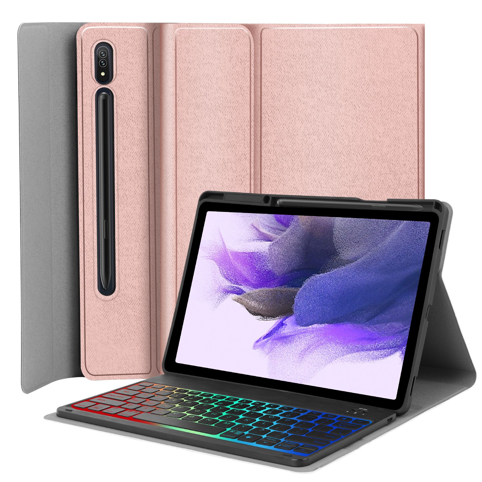 Tablet Cover Magnetic Detachable Keyboard Case For Galaxy Tab S7 Fe 12.4 Inch T730 T736 2021