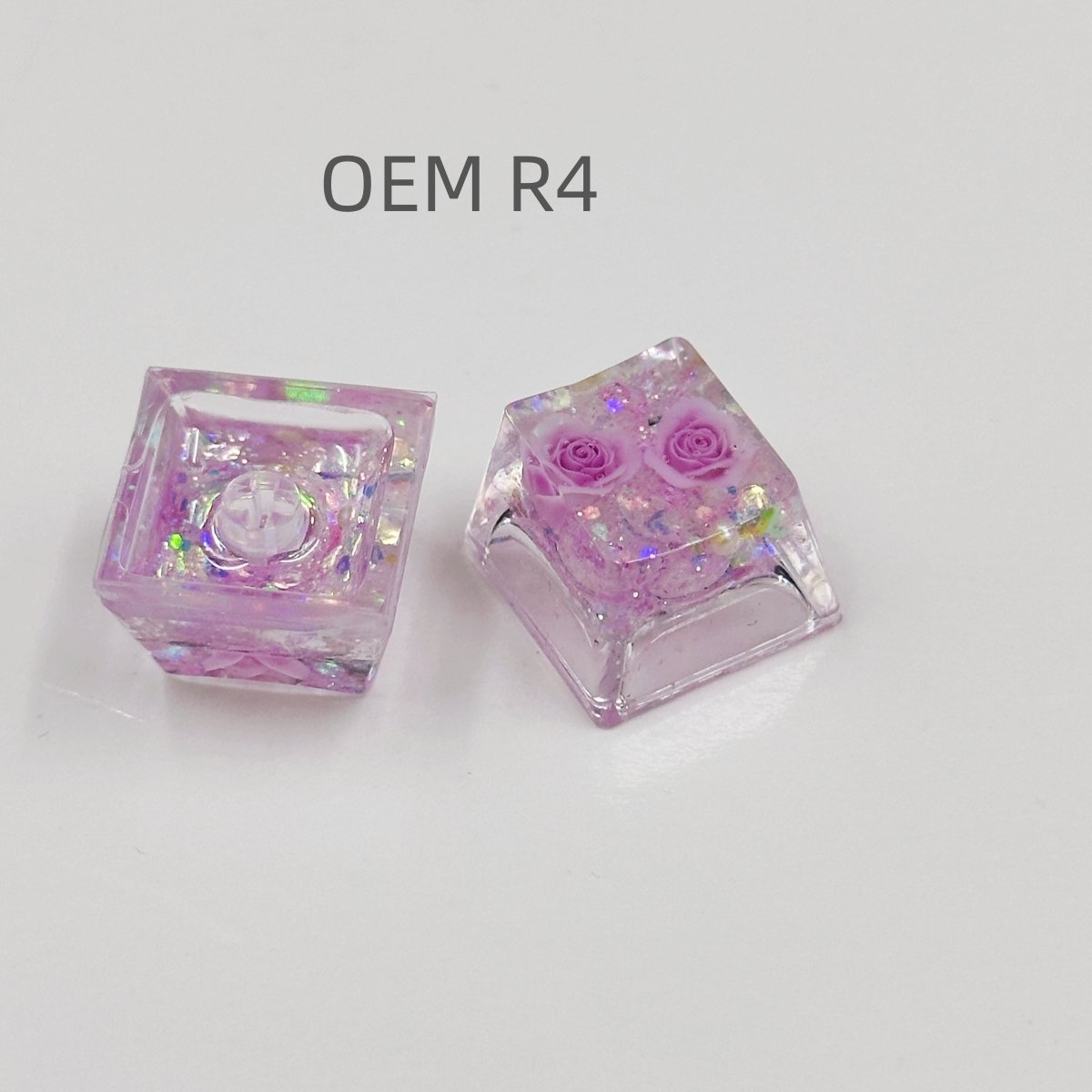 Resin handwork rose Flower Keycaps Outline Luminous Keycaps diy Suitable For Cherry MX Crosshair Switch Mechanical Keyboards