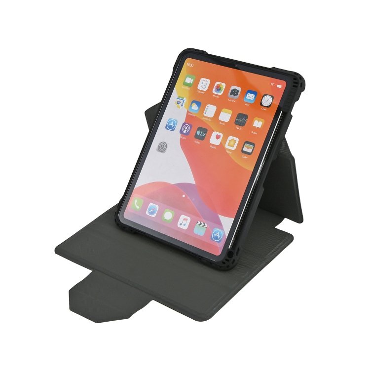 Rugged PU leather portfolio case with bluetooth keyboard shockproof 360 degree rotating cover for iPad 10.9 air 4/5 iPad PRO 11
