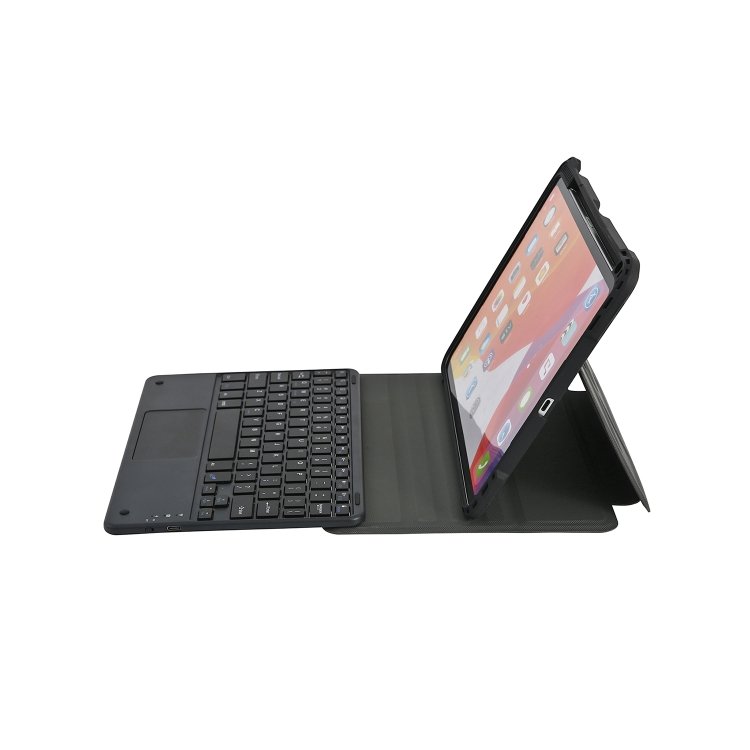 Rugged PU leather portfolio case with bluetooth keyboard shockproof 360 degree rotating cover for iPad 10.9 air 4/5 iPad PRO 11