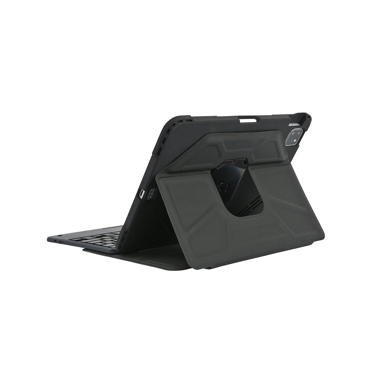 Rugged PU leather portfolio case with bluetooth keyboard shockproof 360 degree rotating cover for iPad 10.9 air 4/5 iPad PRO 11