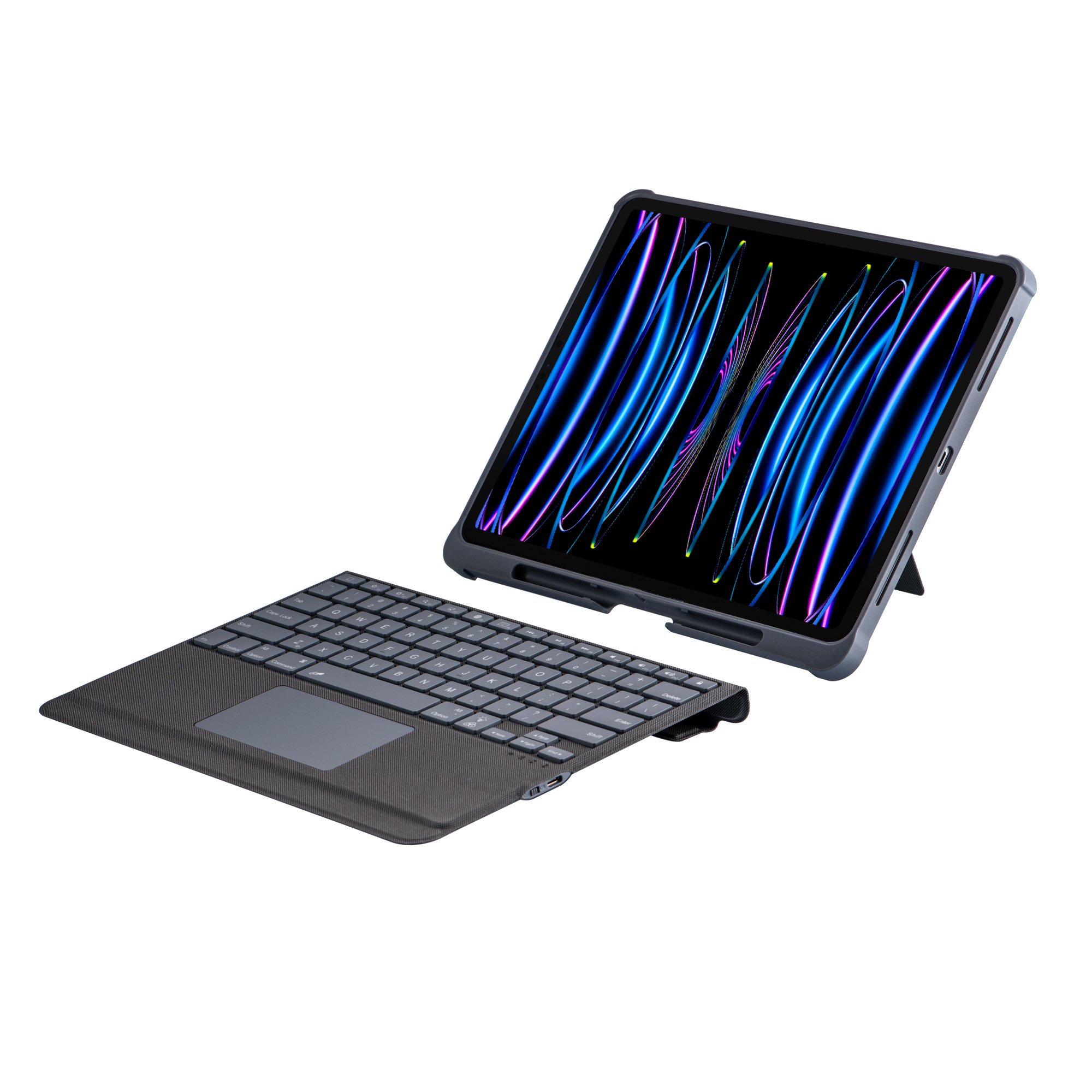 2021 New Wireless Gaming Cover for iPad Keyboard Case 12.9 2020 2018 with Touchpad Pencil Holder 7 RGB LED Backlight Colors