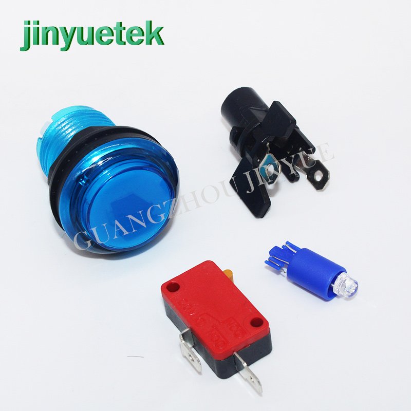 LED push button switch 30mm Round Momentary 5V LED illuminated Plastic Arcade Push Button