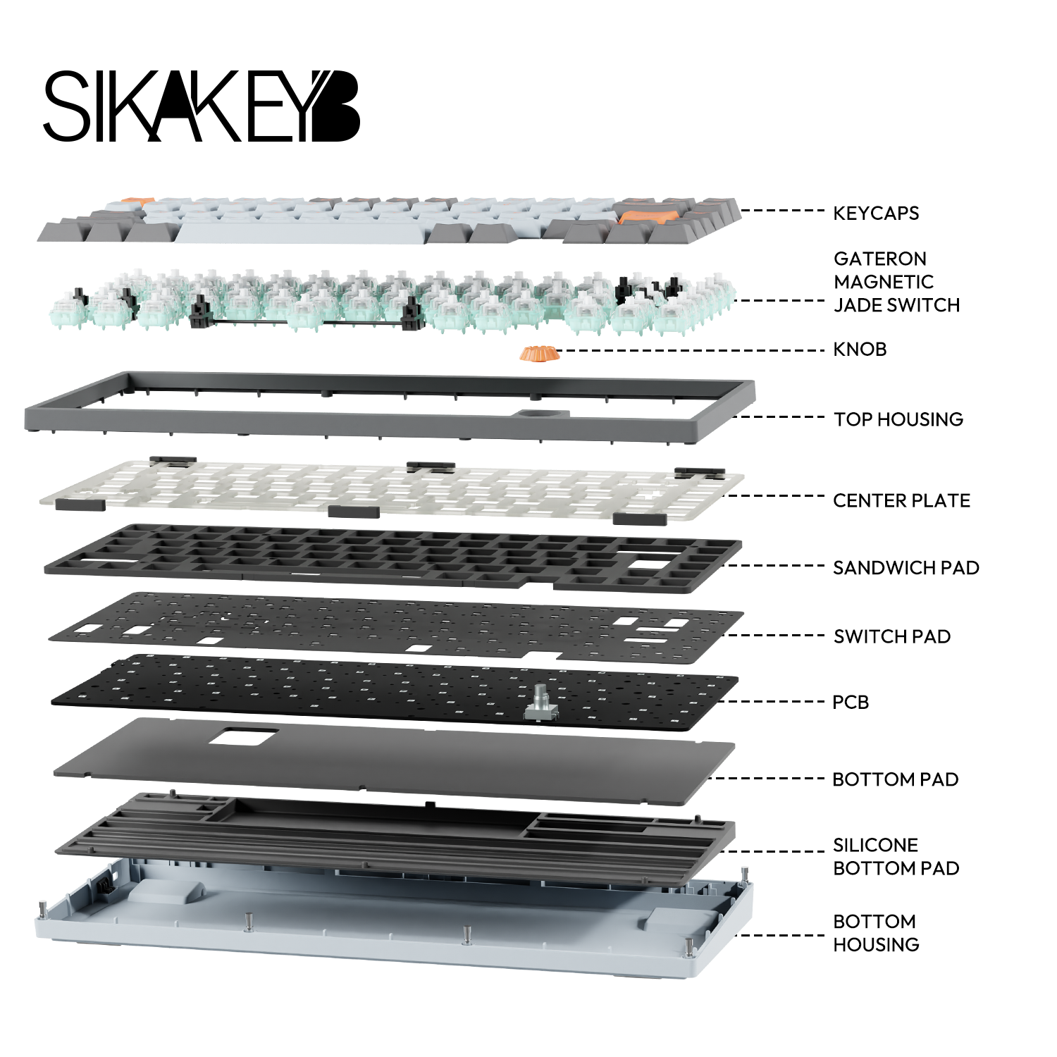 SIKAKEYB Castle Ck75 Magnetic Gaming Keyboard 75% Hot Plug He Keyboard With Multimedia Knob