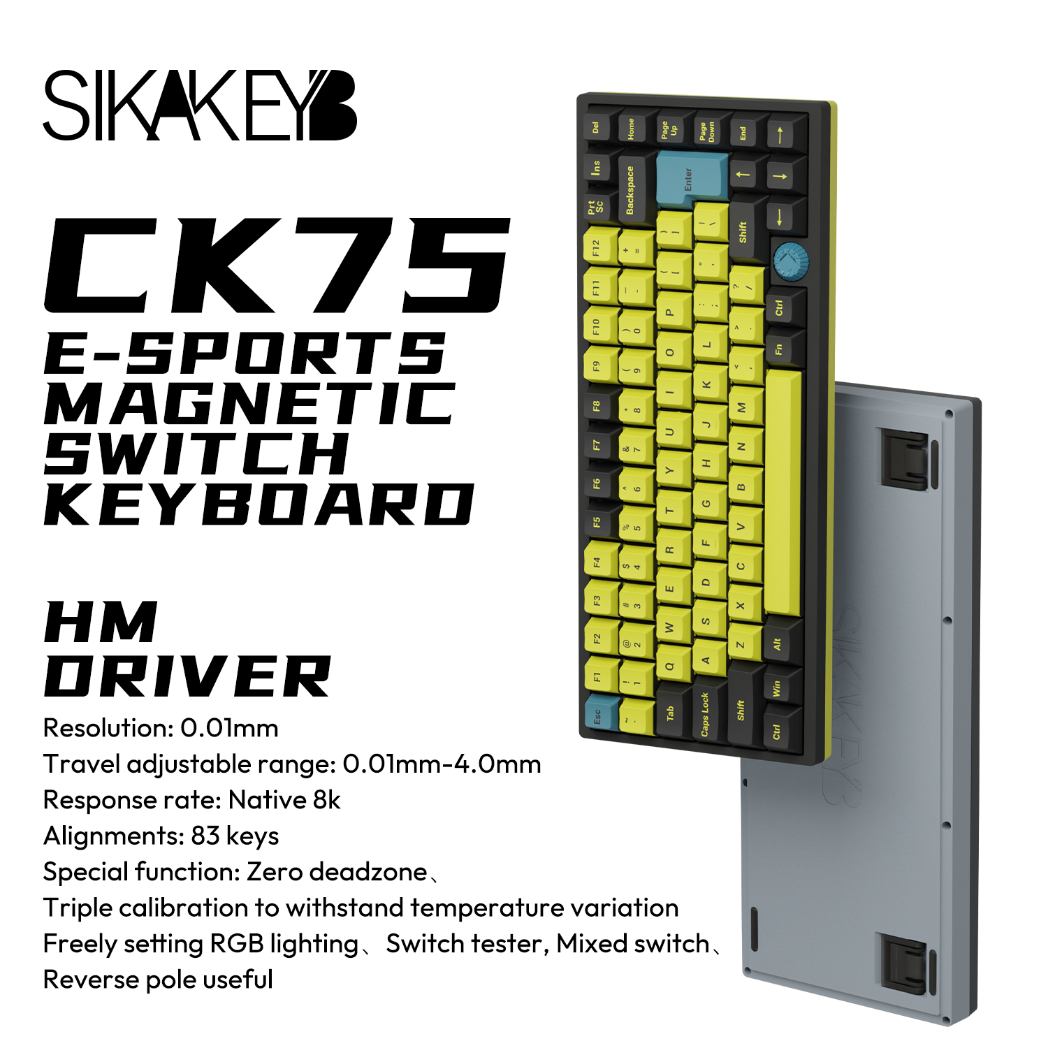 SIKAKEYB Castle Ck75 Magnetic Gaming Keyboard 75% Hot Plug He Keyboard With Multimedia Knob
