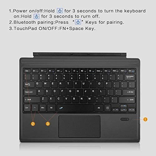 Multi-functional Touchpad 12.3 Inch Wireless Smart RGB Keyboard Cover For Surface Pro 5/3/4/6/7 Magic Keyboard