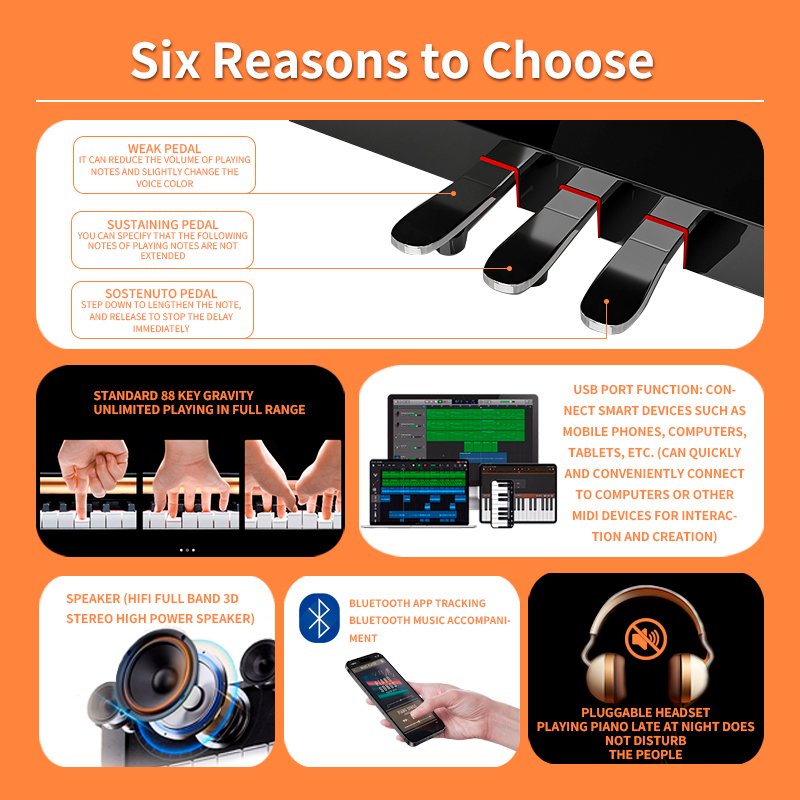 LeGemCharr piano cottura induzione keyboard piano 88 keys digital worlde digital piano 88 weighted keys