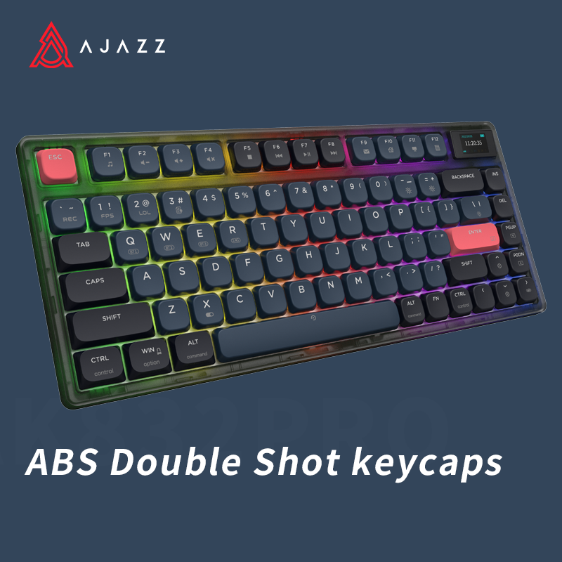 Ajazz AK832 83Keys Wireless BT Three-Mode With Keyboard Low Profile blue Switch For Office