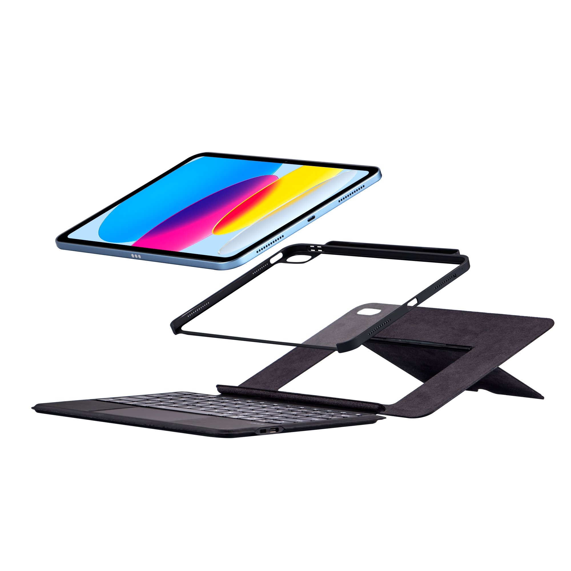 Magic Keyboard Folio For iPad X 10th Gen 10.9 Smart Keyboard Case With LED RBG Light BT keyboard pencil Holder Cover