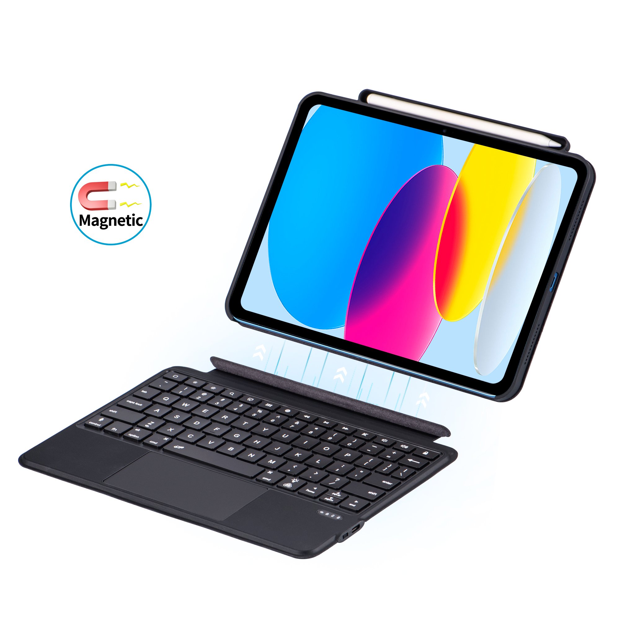 Magic Keyboard Folio For iPad X 10th Gen 10.9 Smart Keyboard Case With LED RBG Light BT keyboard pencil Holder Cover