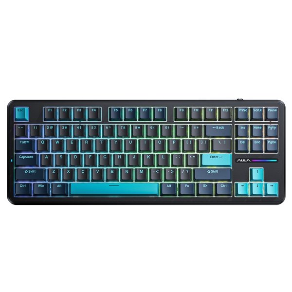 AULA F87PRO 2.4G/USB/Bluetooth Tri Mode Wireless Gaming keyboard with RGB 87 Key Hotswap Gasket Keyboard