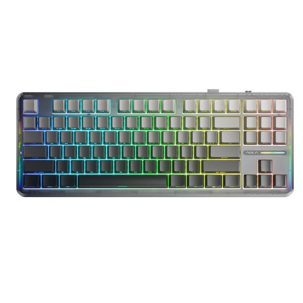 AULA F87PRO 2.4G/USB/Bluetooth Tri Mode Wireless Gaming keyboard with RGB 87 Key Hotswap Gasket Keyboard