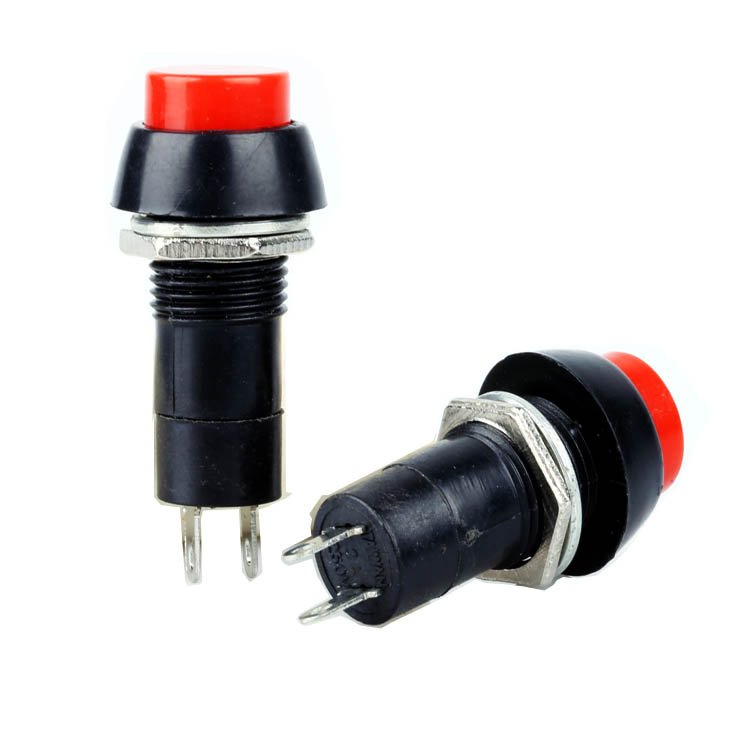 red button 12mm latching round momentary electronic push button switch