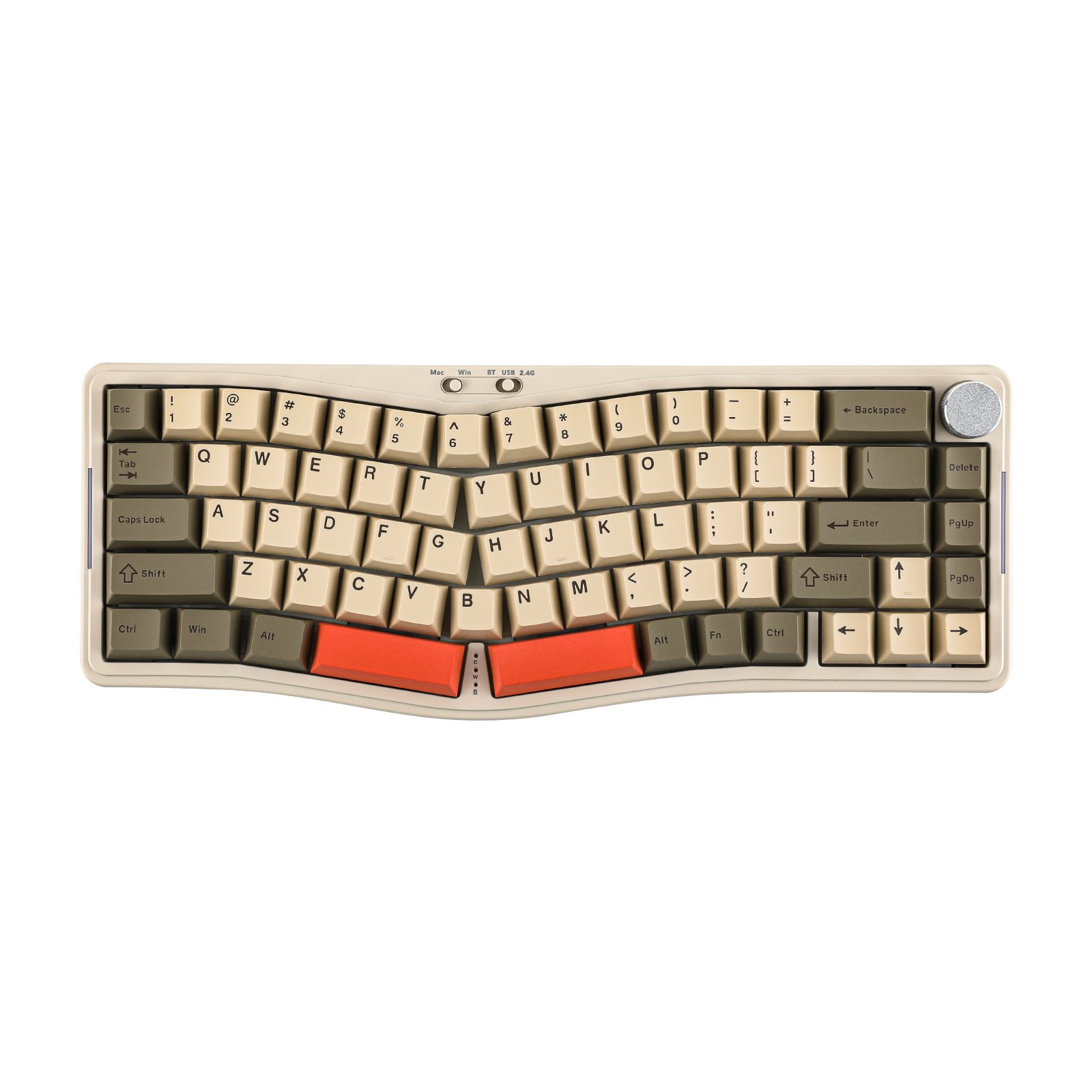 Ajazz AKS068 Pro Alice Layout VIA Triple-Mode Mechanical Keyboard with Metal Knob split keyboard pcb wireless split keyboard