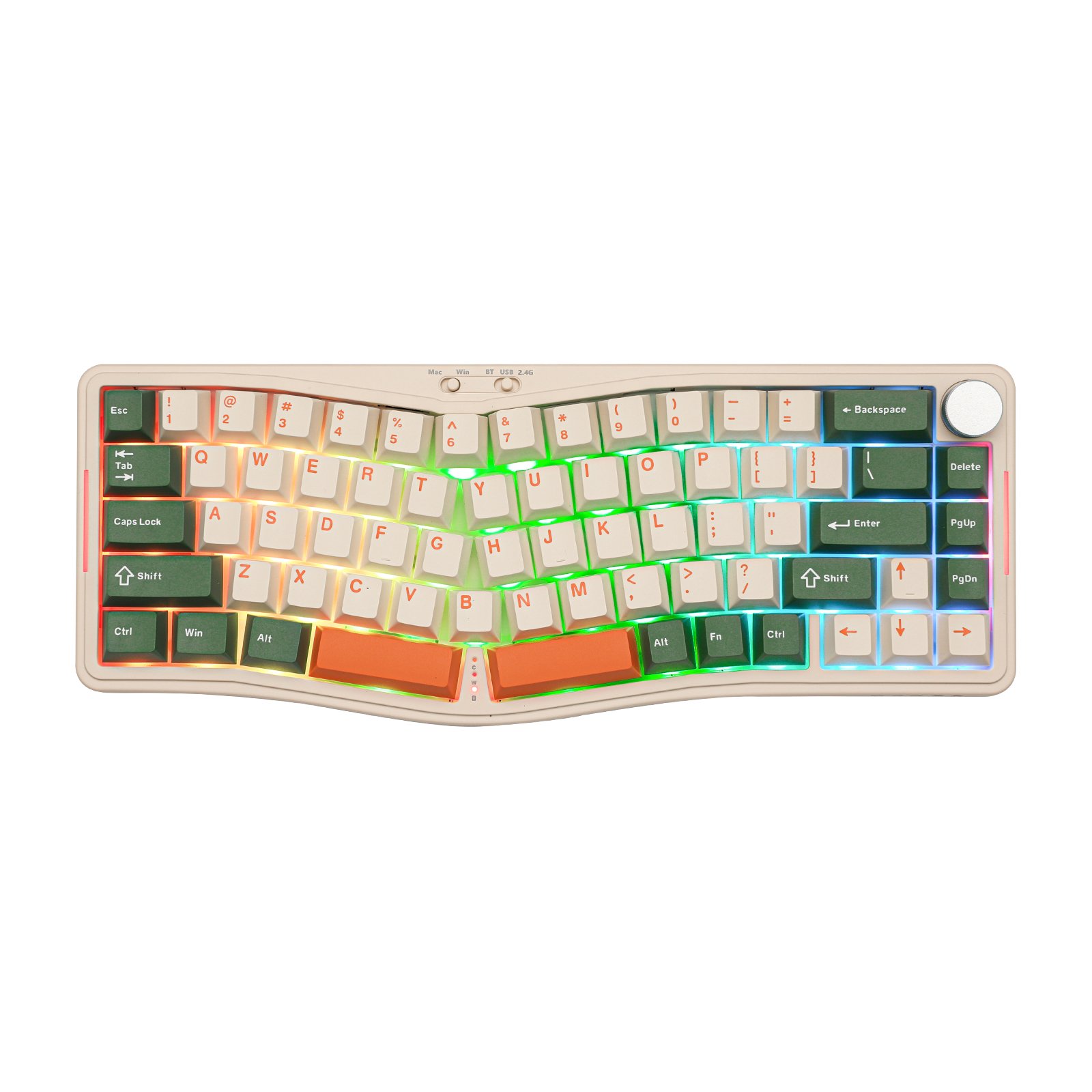 Ajazz AKS068 Pro Alice Layout VIA Triple-Mode Mechanical Keyboard with Metal Knob split keyboard pcb wireless split keyboard