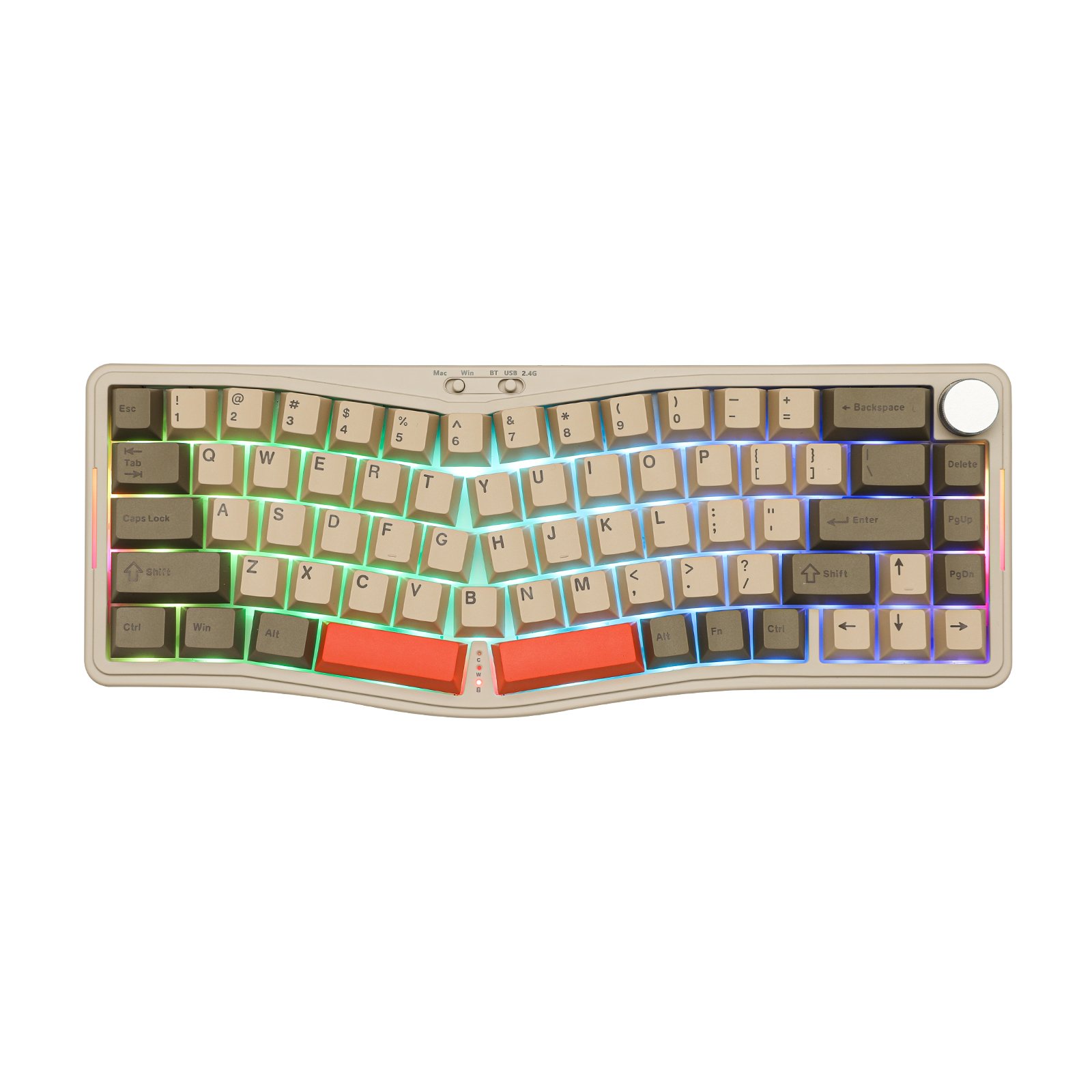 Ajazz AKS068 Pro Alice Layout VIA Triple-Mode Mechanical Keyboard with Metal Knob split keyboard pcb wireless split keyboard