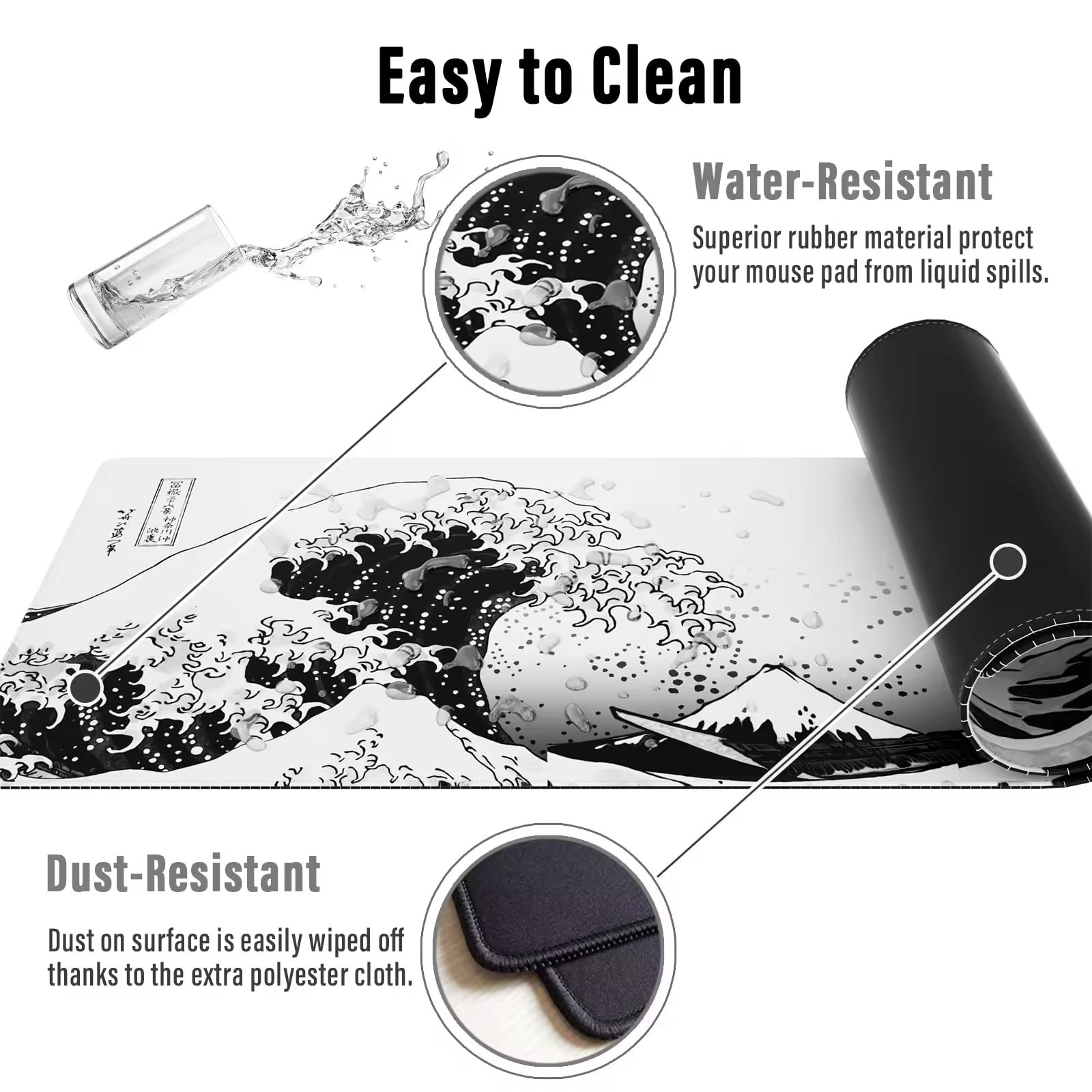 mouse pad extra large character custom desk matcustom desk mat 40x90 cm -waves