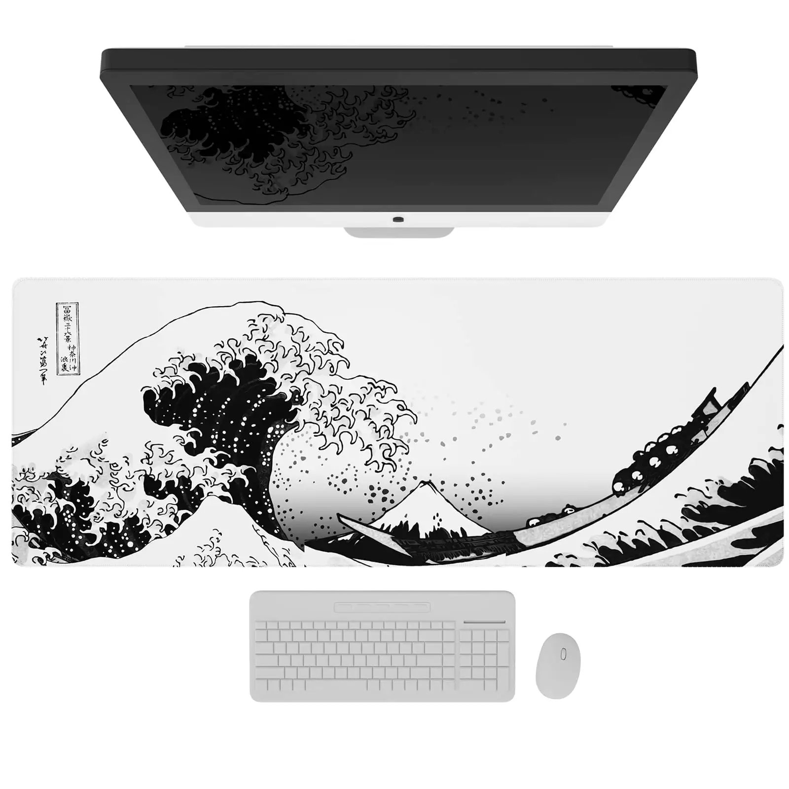 mouse pad extra large character custom desk matcustom desk mat 40x90 cm -waves