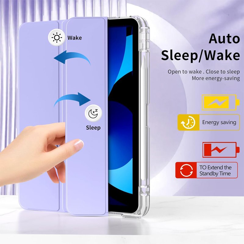 2024 New tablet case transparent 2 in 1 back case TPU+PC push pull snap with pen slot for ipad pro11 inch tablet case