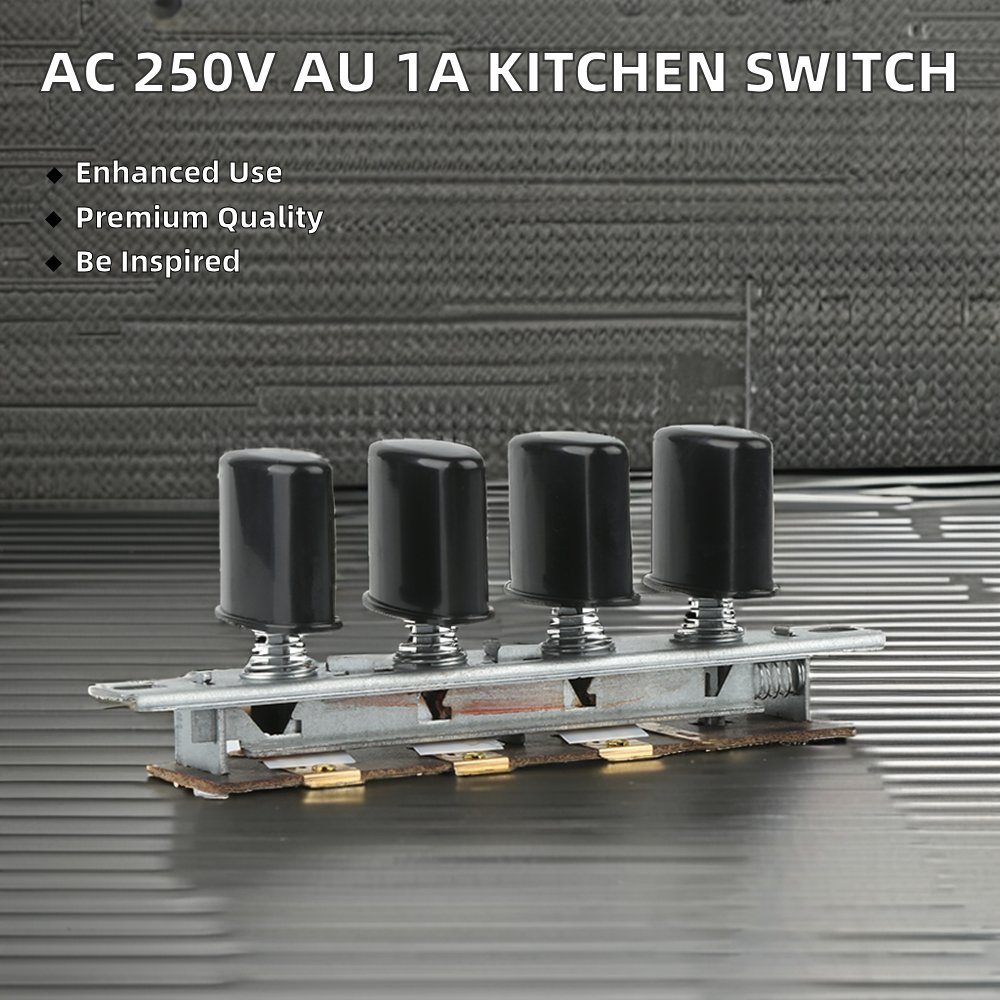 ac 250v for au 1a range kitchen hood 4 rectangle push button positions 3-interlock 1-reset piano type keyboard switches