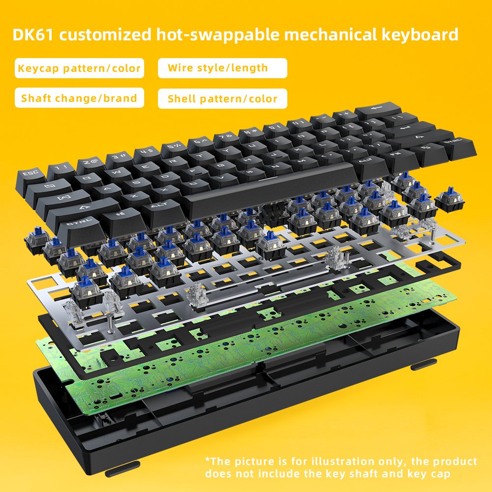 CNC Case RGB Hot Swap 60% semi- finished DIY kit Mechanical Keyboard
