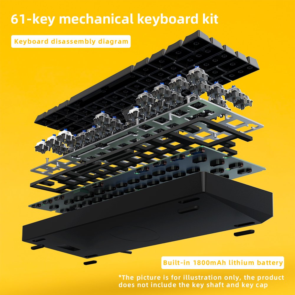 CNC Case RGB Hot Swap 60% semi- finished DIY kit Mechanical Keyboard