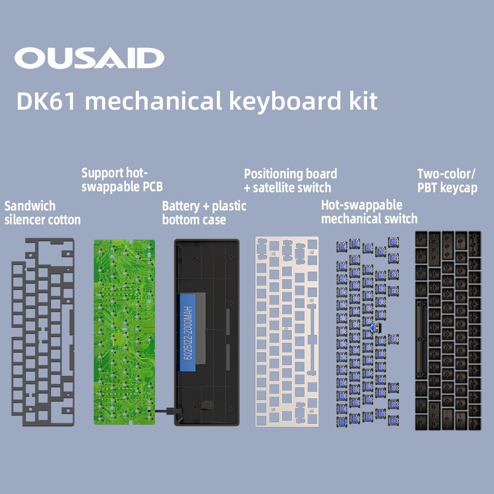 CNC Case RGB Hot Swap 60% semi- finished DIY kit Mechanical Keyboard