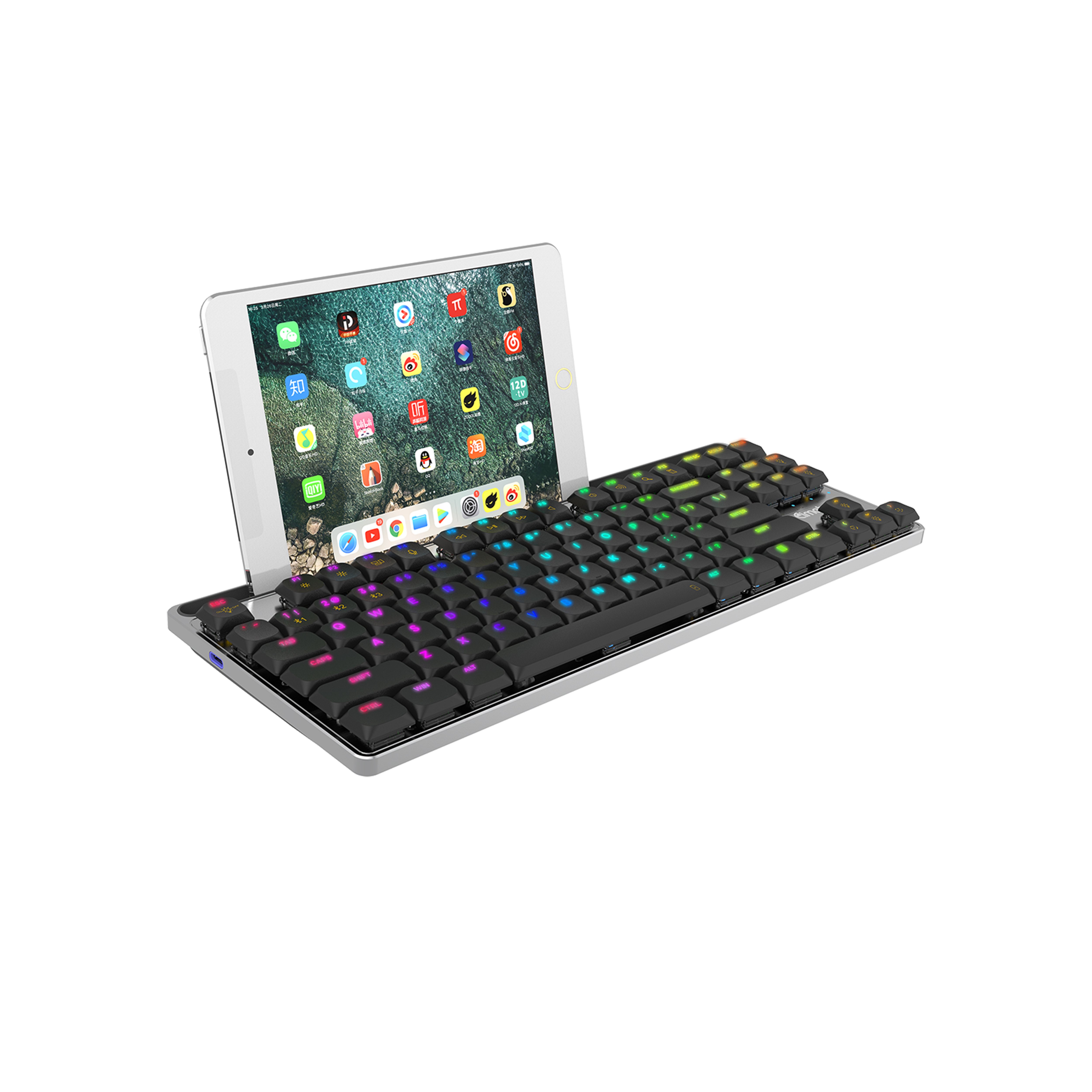 Low profile Ergonomic Cool Mechanical Keyboard Gaming Keyboard Brown Switch for PC Laptops Computer