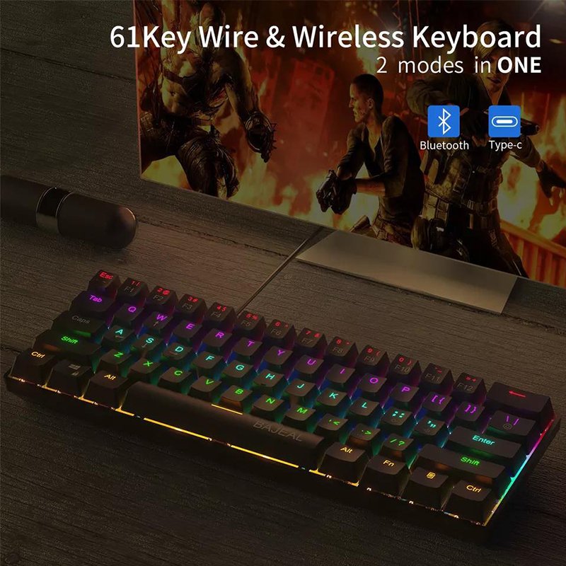 Hot selling 61 keys computer keyboard portable mechanical keyboard for tablets & phones