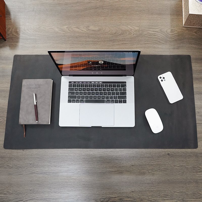 Retro Vintage Gaming Style Real Leather Mousepad Durable Keyboard Table Cover Office Table Genuine Leather Computer Desk Mat