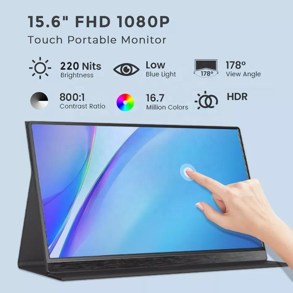 15.6 Inch Premium Portable Smart USB-C HDR Touchscreen Monitor Dual Speakers New Interface Compatible Laptop External Displays