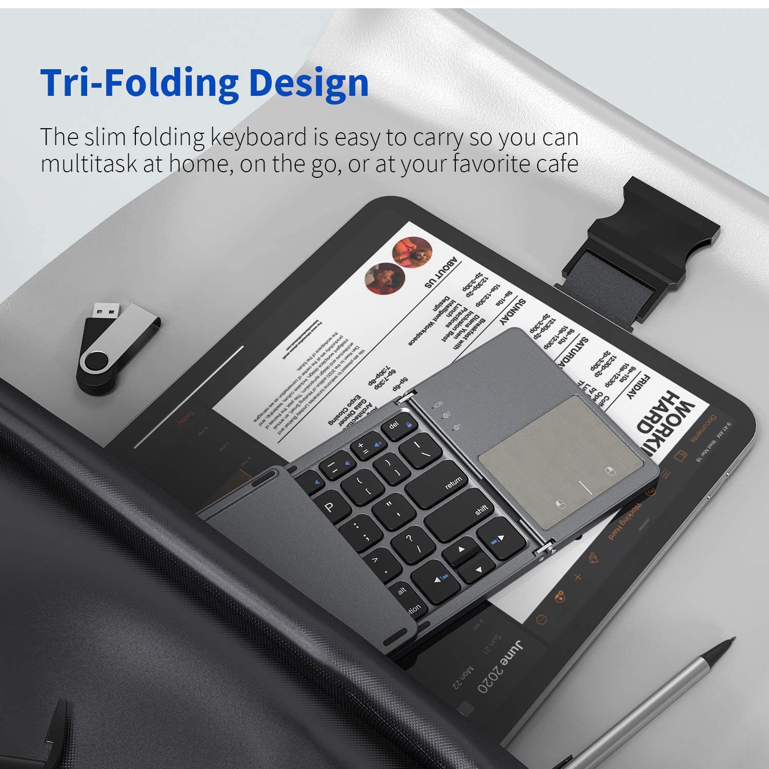 2023 Type C B033 Shortcut Mini Wireless Portable Bluetooth Folding Foldable Keyboard for Mobile Phones and Tablet