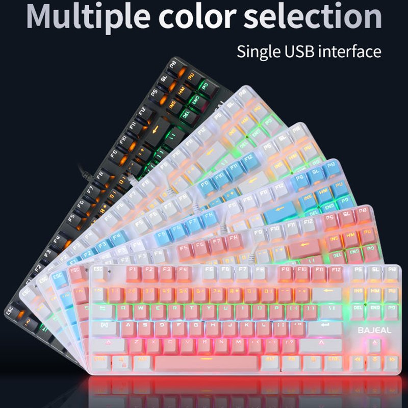 87 Keys wired rgb backlit mechanical gaming keyboard table wired keyboard wired mechanical keyboard rgb