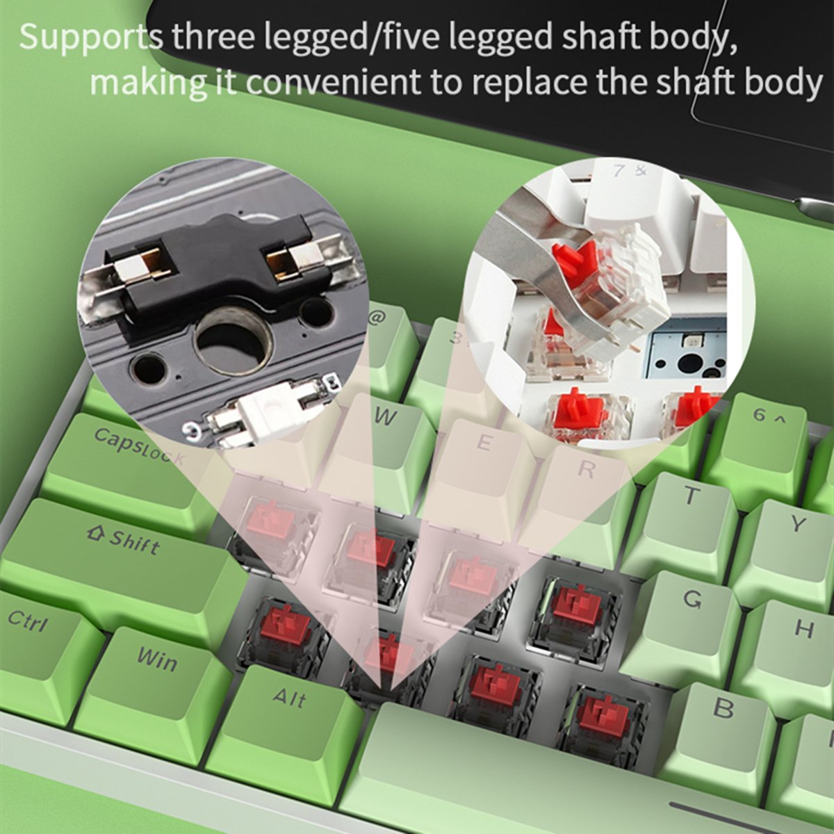 MATHEW TECH HW61 Matcha 60% Mechanical Gaming Keyboard 3Mode RGB Backlit Hot Swappable Mini Mechanical Keyboard