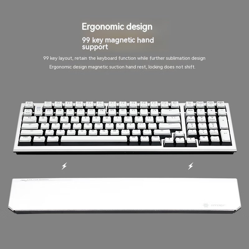 2.4G Wireless 100% Keyboard Hot Swap Yellow Red Switch RGB Backlit Russia Layout 99 Keys Gaming Keyboard Mechanical