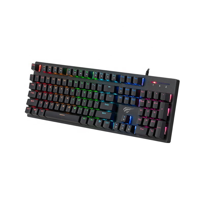 Havit Kb858L Cheap 104 Key Computer Wired Rgb Blue Switch Mechanical Keyboard Gaming