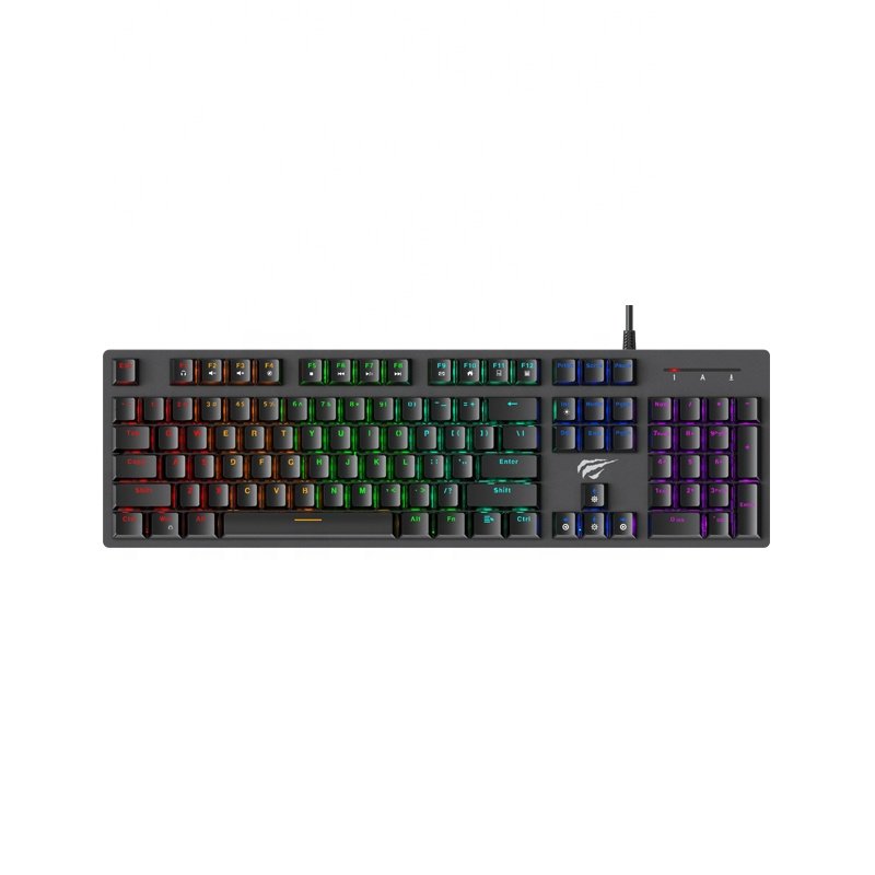 Havit Kb858L Cheap 104 Key Computer Wired Rgb Blue Switch Mechanical Keyboard Gaming